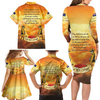 New Zealand And Australia ANZAC Day Family Matching Long Sleeve Bodycon Dress and Hawaiian Shirt Sinai Palestine Campaign Lest We Forget LT05 - Polynesian Pride