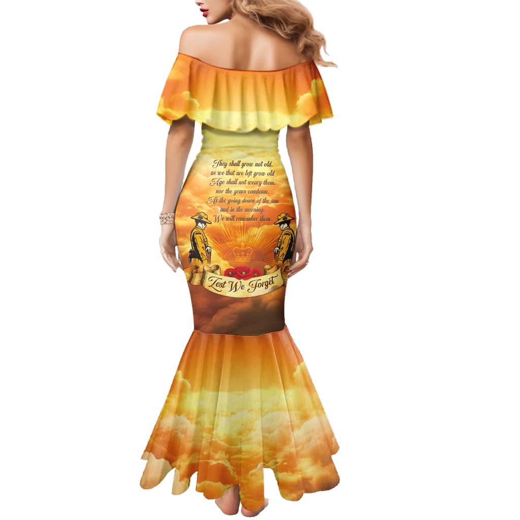New Zealand And Australia ANZAC Day Family Matching Mermaid Dress and Hawaiian Shirt Sinai Palestine Campaign Lest We Forget LT05 - Polynesian Pride