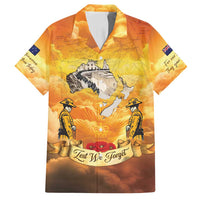 New Zealand And Australia ANZAC Day Family Matching Puletasi and Hawaiian Shirt Sinai Palestine Campaign Lest We Forget LT05 Dad's Shirt - Short Sleeve Orange - Polynesian Pride