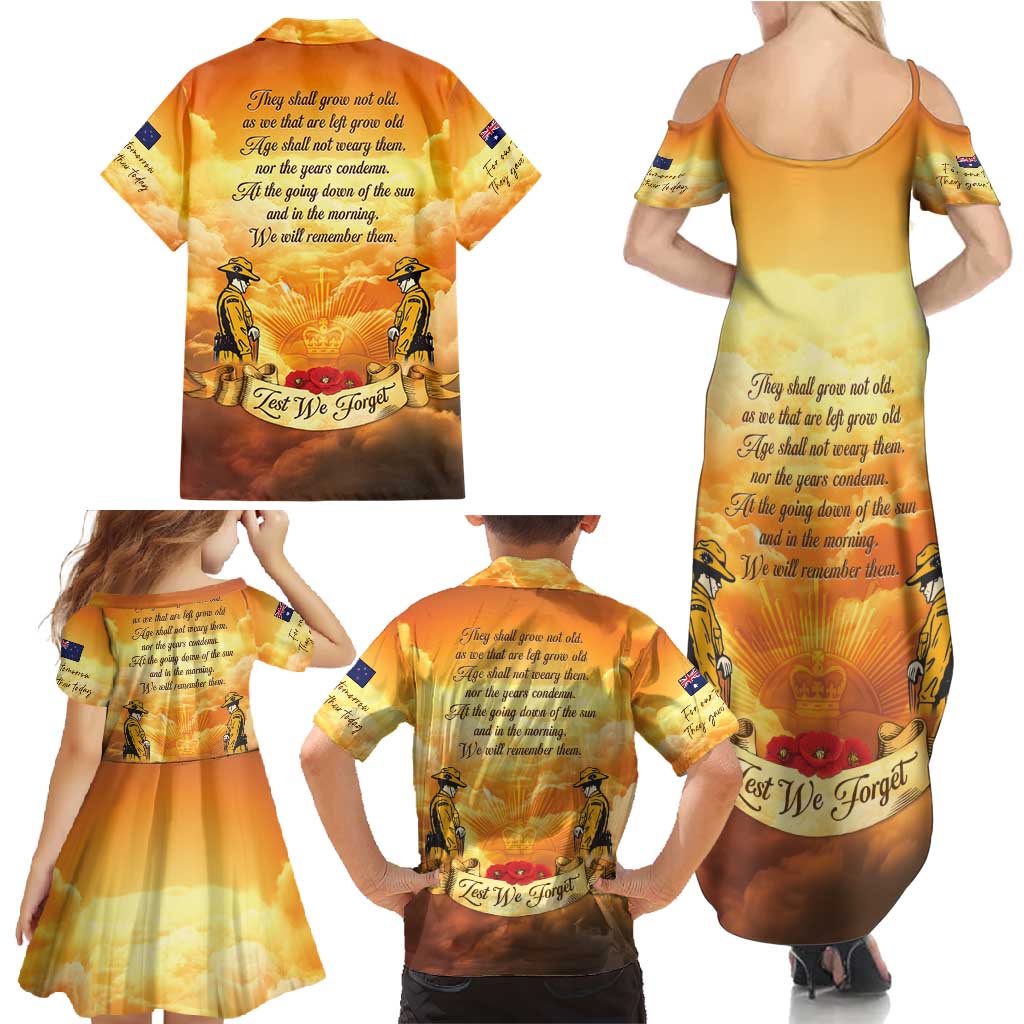 New Zealand And Australia ANZAC Day Family Matching Summer Maxi Dress and Hawaiian Shirt Sinai Palestine Campaign Lest We Forget LT05 - Polynesian Pride