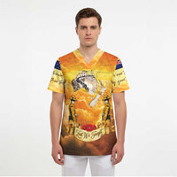 New Zealand And Australia ANZAC Day Scrub Top Sinai Palestine Campaign Lest We Forget LT05 - Polynesian Pride
