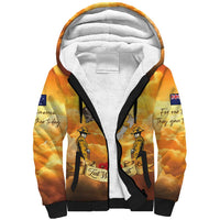 New Zealand And Australia ANZAC Day Sherpa Hoodie Sinai Palestine Campaign Lest We Forget LT05 Unisex Orange - Polynesian Pride