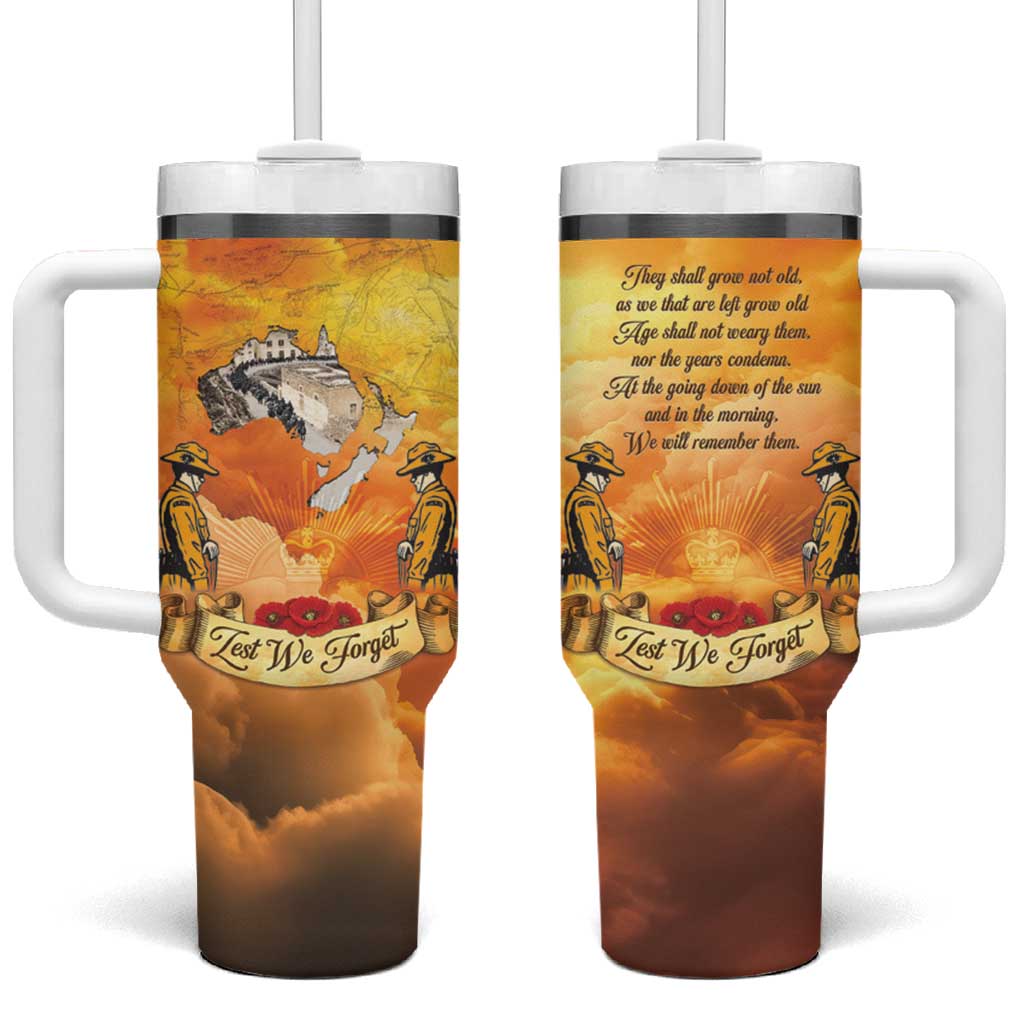 New Zealand And Australia ANZAC Day Tumbler With Handle Sinai Palestine Campaign Lest We Forget