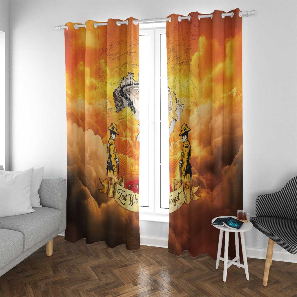 New Zealand And Australia ANZAC Day Window Curtain Sinai Palestine Campaign Lest We Forget
