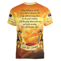 New Zealand And Australia ANZAC Day Women V-Neck T-Shirt Sinai Palestine Campaign Lest We Forget