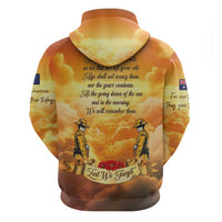 New Zealand And Australia ANZAC Day Zip Hoodie Sinai Palestine Campaign Lest We Forget