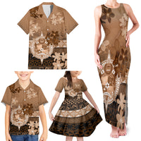 Tonga Emancipation Day Family Matching Tank Maxi Dress and Hawaiian Shirt Tongan Kupesi Ngatu Pattern Vintage Style LT05 - Polynesian Pride