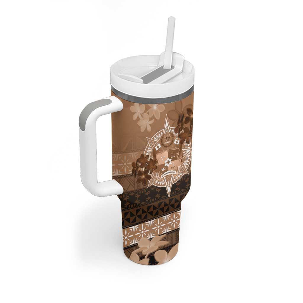 Tonga Emancipation Day Tumbler With Handle Tongan Kupesi Ngatu Pattern Vintage Style