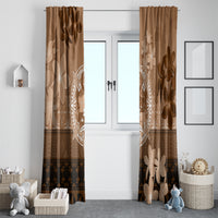 Tonga Emancipation Day Window Curtain Tongan Kupesi Ngatu Pattern Vintage Style