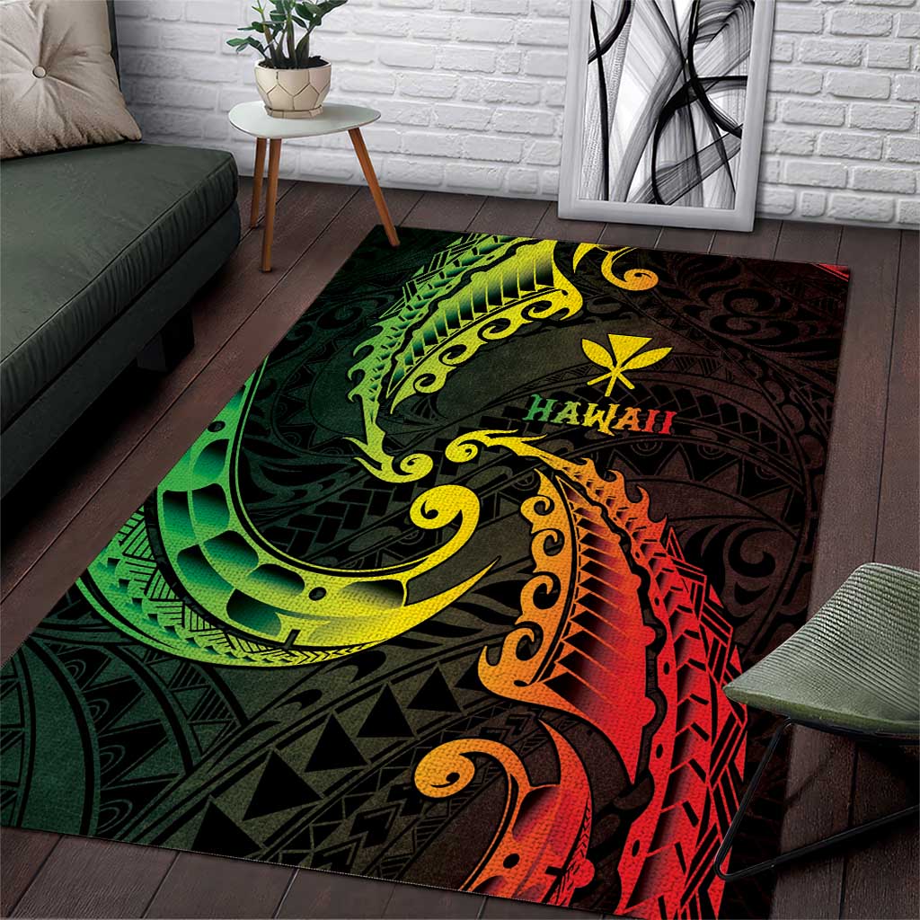 AAPI Heritage Month Area Rug Kanaka Maoli Polynesian Tribal Wave LT05 Reggae - Polynesian Pride