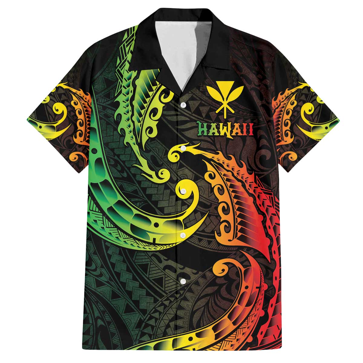 AAPI Heritage Month Family Matching Off The Shoulder Long Sleeve Dress and Hawaiian Shirt Kanaka Maoli Polynesian Tribal Wave LT05 Dad's Shirt - Short Sleeve Reggae - Polynesian Pride