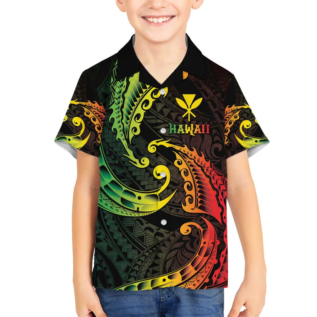 AAPI Heritage Month Family Matching Off Shoulder Short Dress and Hawaiian Shirt Kanaka Maoli Polynesian Tribal Wave