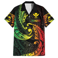 AAPI Heritage Month Family Matching Short Sleeve Bodycon Dress and Hawaiian Shirt Kanaka Maoli Polynesian Tribal Wave LT05 Dad's Shirt - Short Sleeve Reggae - Polynesian Pride