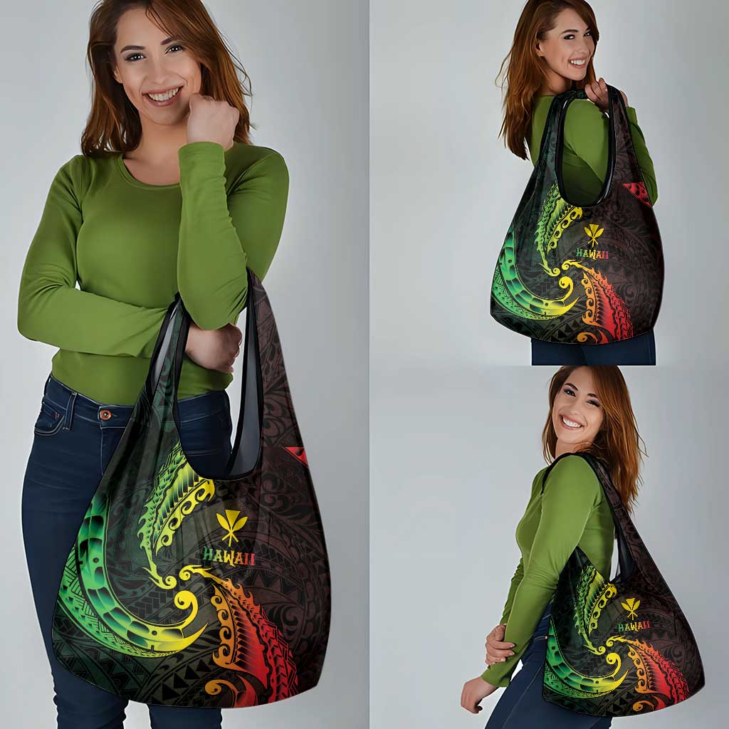 AAPI Heritage Month Grocery Bag Kanaka Maoli Polynesian Tribal Wave