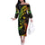 AAPI Heritage Month Off The Shoulder Long Sleeve Dress Kanaka Maoli Polynesian Tribal Wave