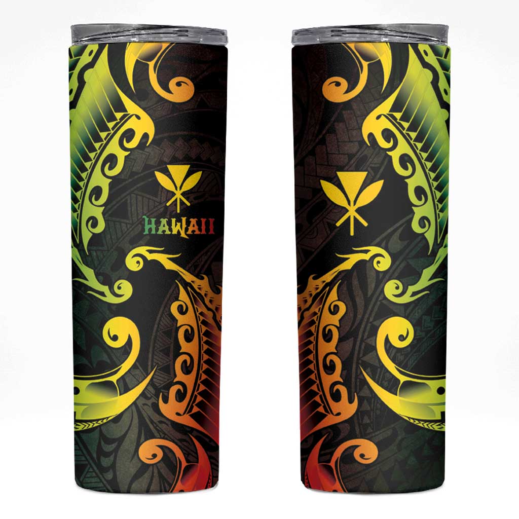 AAPI Heritage Month Skinny Tumbler Kanaka Maoli Polynesian Tribal Wave LT05 Reggae - Polynesian Pride