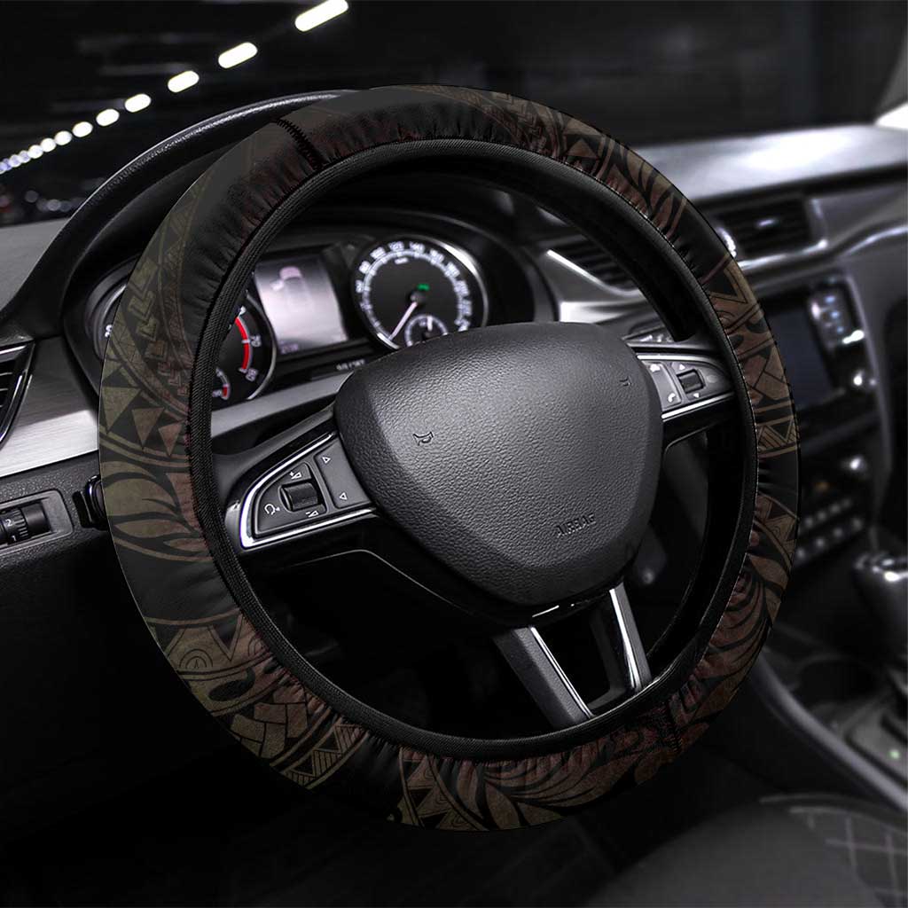 AAPI Heritage Month Steering Wheel Cover Kanaka Maoli Polynesian Tribal Wave