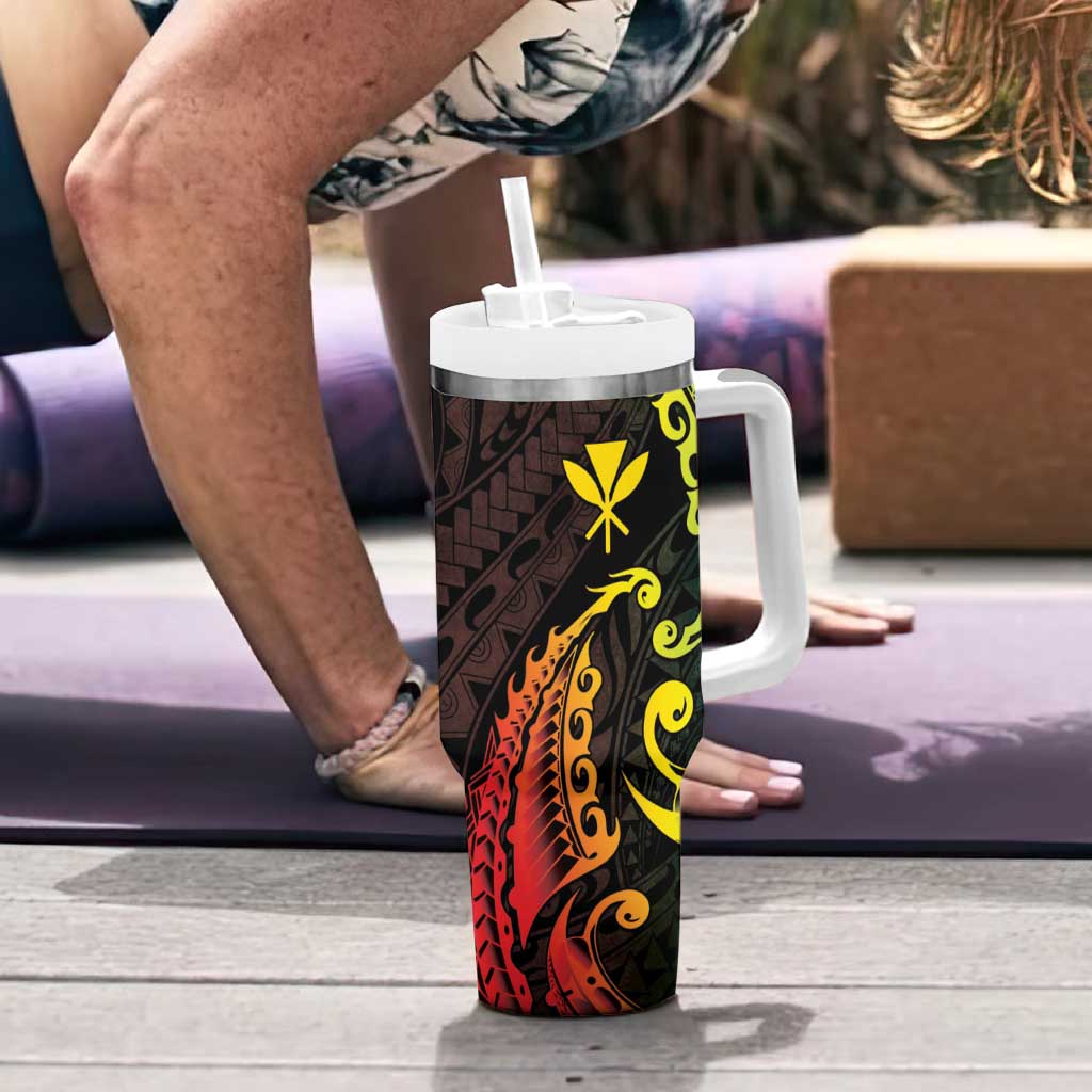 AAPI Heritage Month Tumbler With Handle Kanaka Maoli Polynesian Tribal Wave