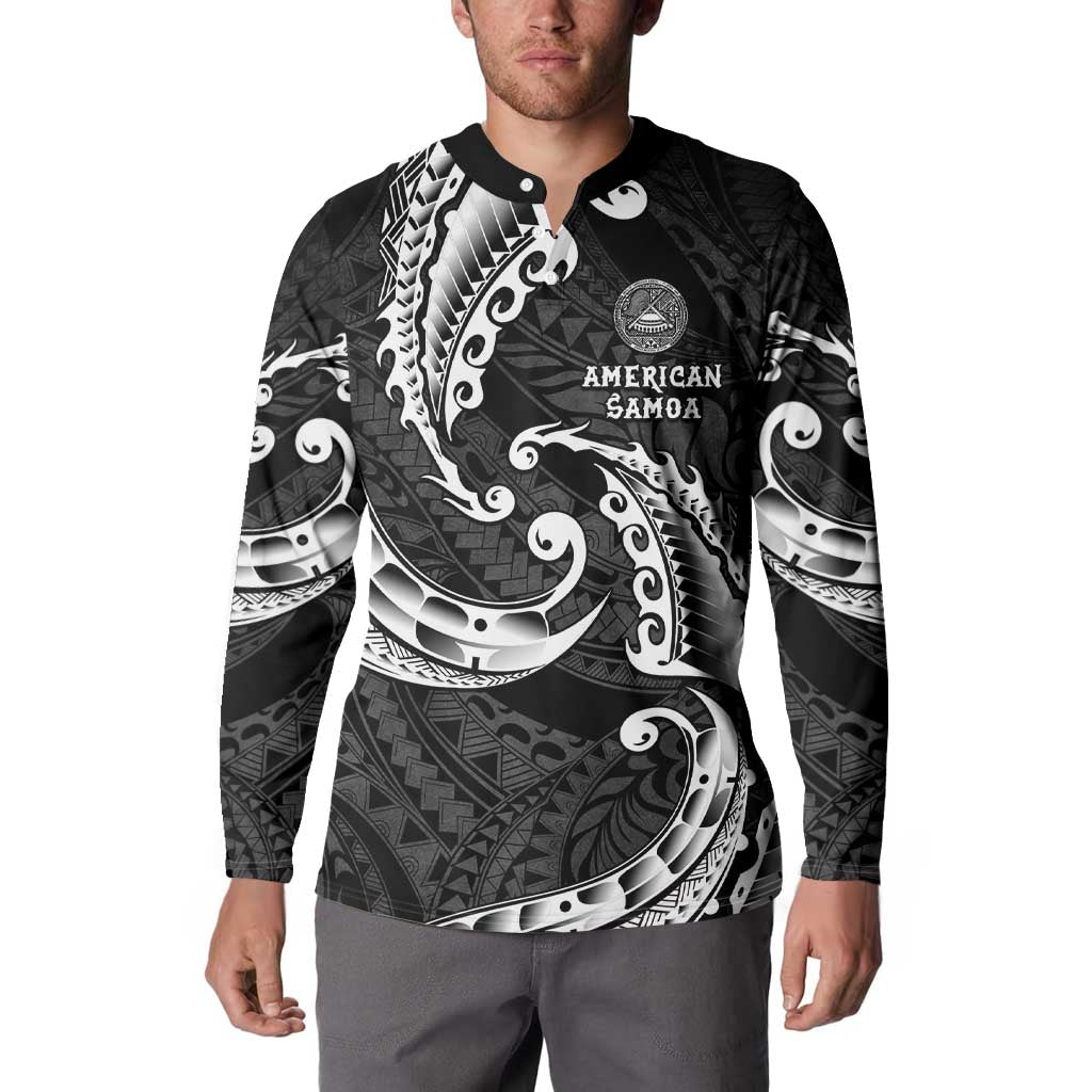 AAPI Heritage Month Button Sweatshirt American Samoa Polynesian Tribal Wave