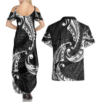 AAPI Heritage Month Couples Matching Summer Maxi Dress and Hawaiian Shirt American Samoa Polynesian Tribal Wave