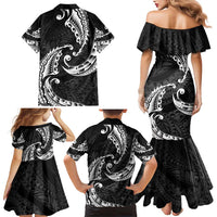 AAPI Heritage Month Family Matching Mermaid Dress and Hawaiian Shirt American Samoa Polynesian Tribal Wave