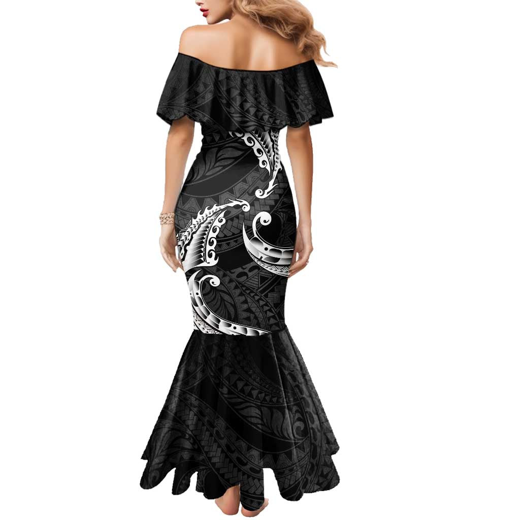 AAPI Heritage Month Family Matching Mermaid Dress and Hawaiian Shirt American Samoa Polynesian Tribal Wave