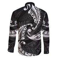 AAPI Heritage Month Family Matching Off The Shoulder Long Sleeve Dress and Hawaiian Shirt American Samoa Polynesian Tribal Wave