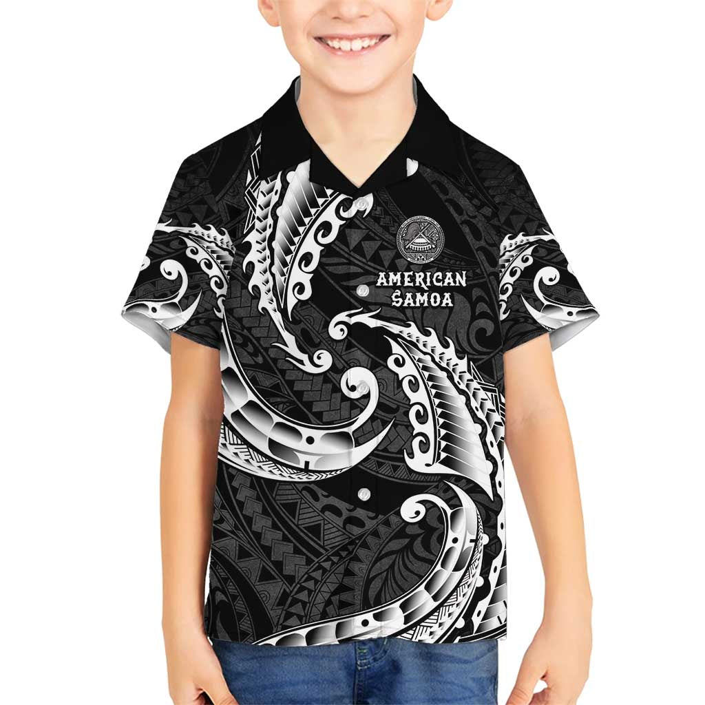 AAPI Heritage Month Family Matching Off Shoulder Short Dress and Hawaiian Shirt American Samoa Polynesian Tribal Wave