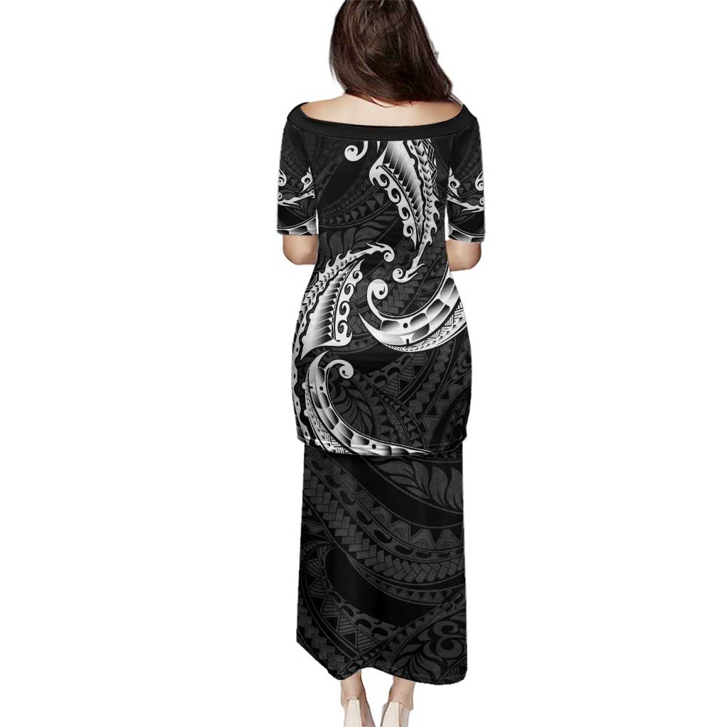 AAPI Heritage Month Family Matching Puletasi and Hawaiian Shirt American Samoa Polynesian Tribal Wave