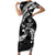 AAPI Heritage Month Family Matching Short Sleeve Bodycon Dress and Hawaiian Shirt American Samoa Polynesian Tribal Wave