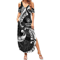 AAPI Heritage Month Family Matching Summer Maxi Dress and Hawaiian Shirt American Samoa Polynesian Tribal Wave