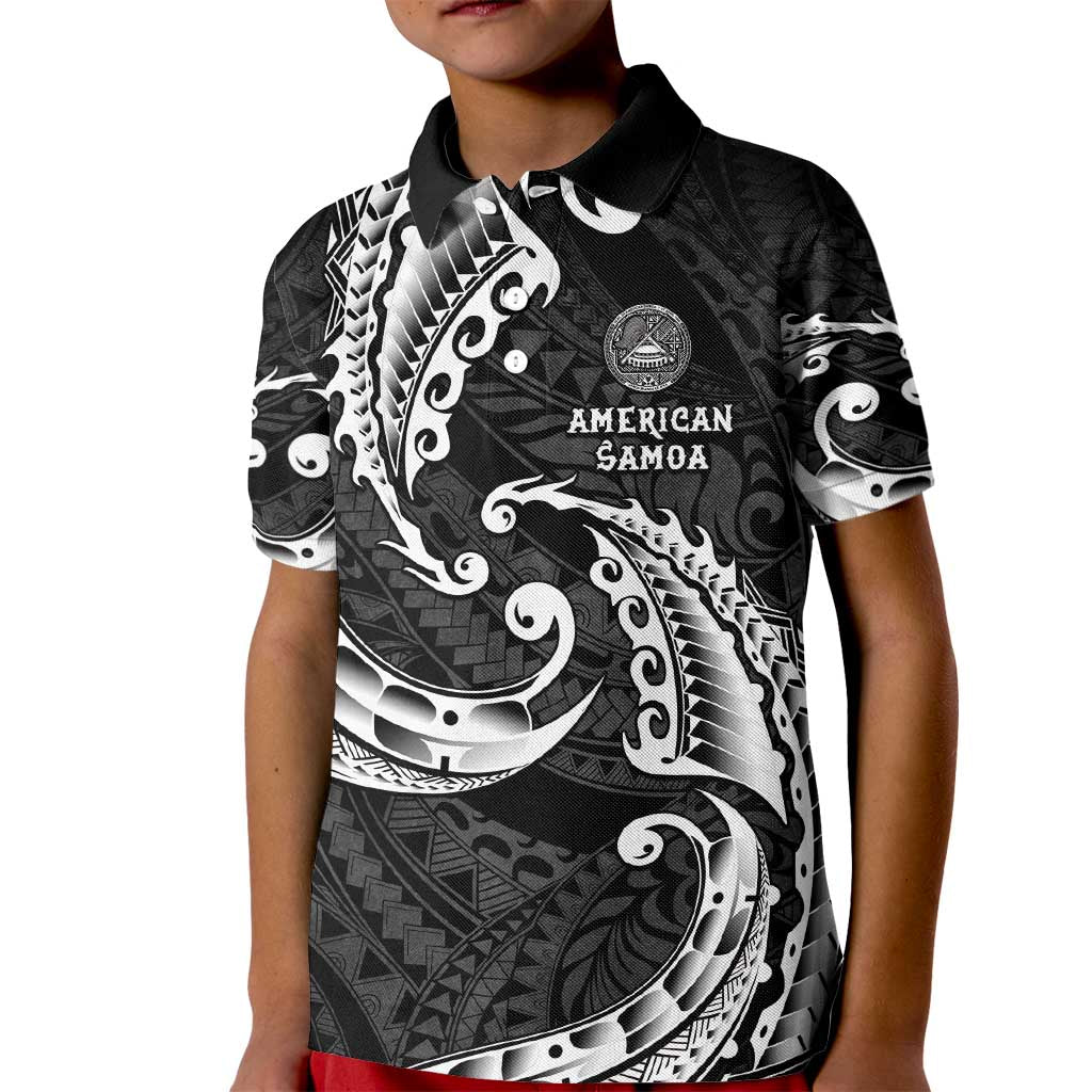 AAPI Heritage Month Kid Polo Shirt American Samoa Polynesian Tribal Wave