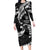AAPI Heritage Month Long Sleeve Bodycon Dress American Samoa Polynesian Tribal Wave