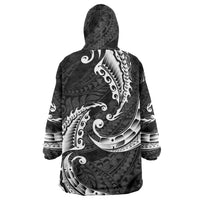 AAPI Heritage Month Wearable Blanket Hoodie American Samoa Polynesian Tribal Wave