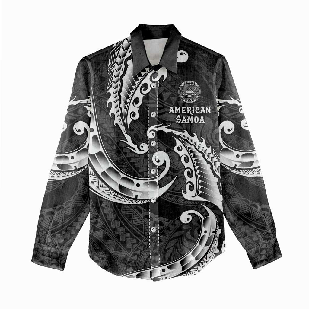 AAPI Heritage Month Women Casual Shirt American Samoa Polynesian Tribal Wave