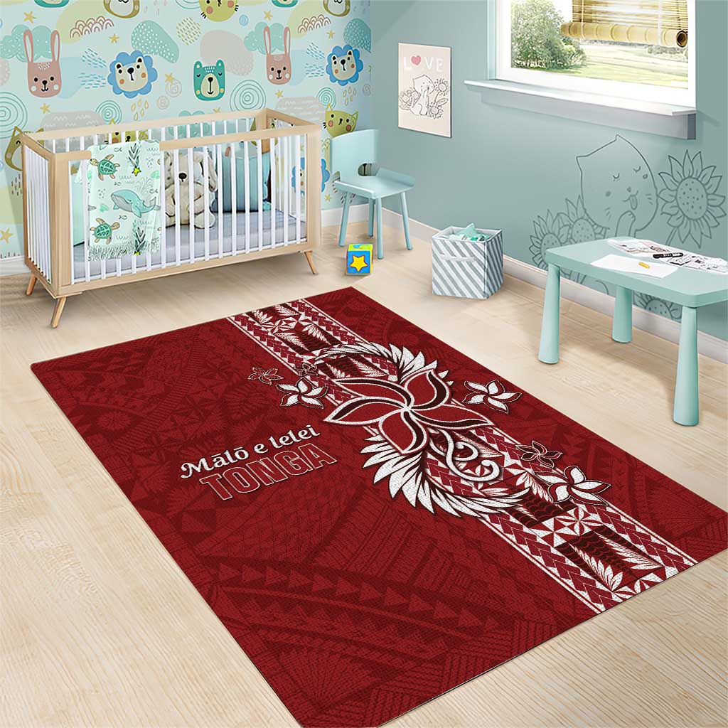 Tonga Language Week Area Rug Malo e Lelei Kupesi Ngatu Pattern