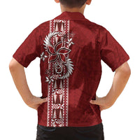 Tonga Language Week Family Matching Off Shoulder Short Dress and Hawaiian Shirt Malo e Lelei Kupesi Ngatu Pattern