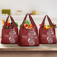 Tonga Language Week Grocery Bag Malo e Lelei Kupesi Ngatu Pattern