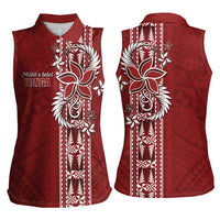 Tonga Language Week Women Sleeveless Polo Shirt Malo e Lelei Kupesi Ngatu Pattern