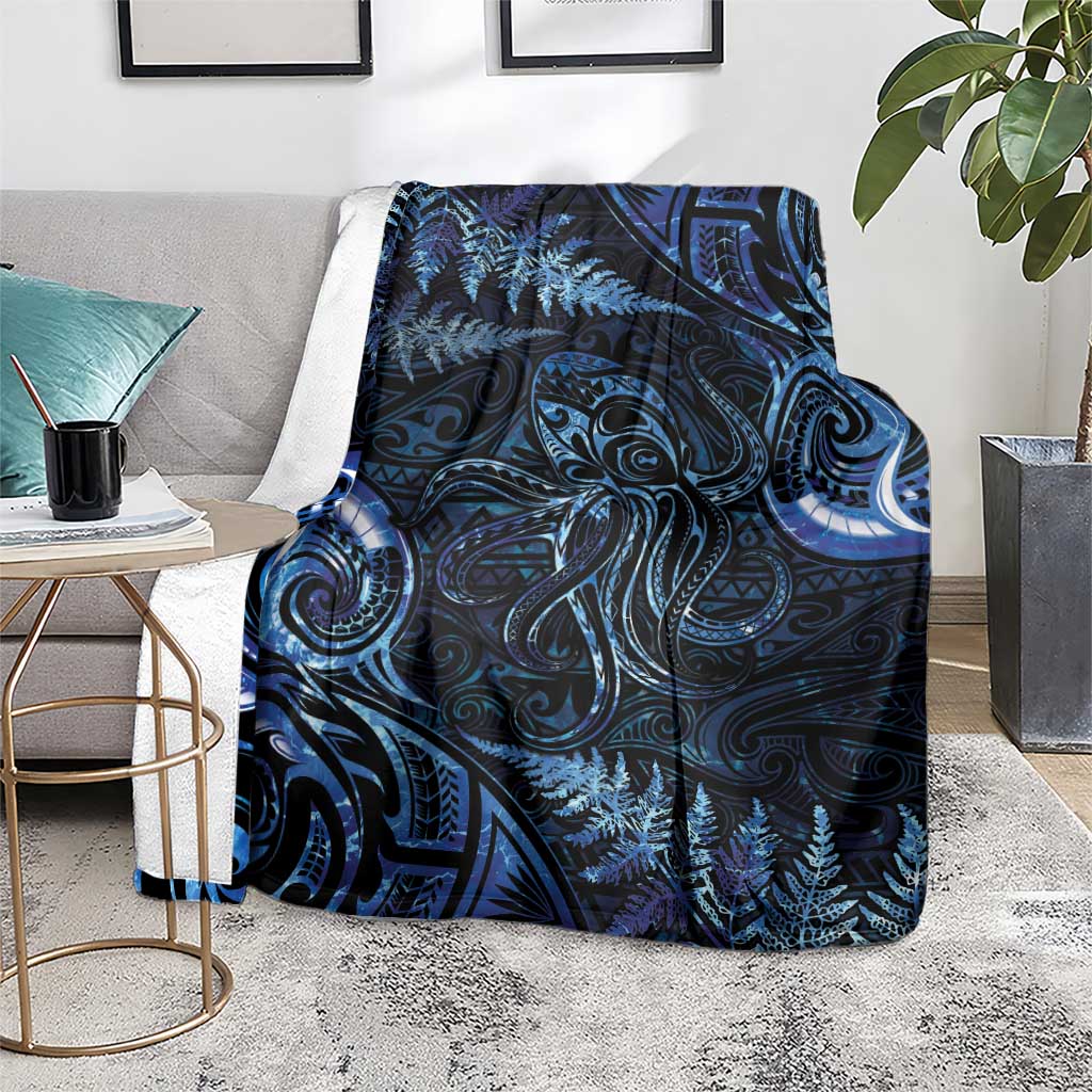 Aotearoa New Zealand Octopus Blanket Silver Fern Maori Pattern