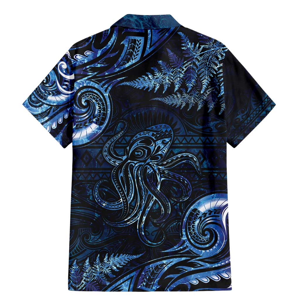 Aotearoa New Zealand Octopus Family Matching Mermaid Dress and Hawaiian Shirt Silver Fern Maori Pattern LT05 - Polynesian Pride