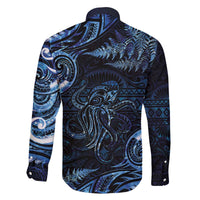 Aotearoa New Zealand Octopus Family Matching Puletasi and Hawaiian Shirt Silver Fern Maori Pattern LT05 - Polynesian Pride