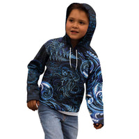 Aotearoa New Zealand Octopus Kid Hoodie Silver Fern Maori Pattern LT05 - Polynesian Pride