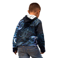 Aotearoa New Zealand Octopus Kid Hoodie Silver Fern Maori Pattern LT05 - Polynesian Pride