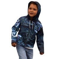 Aotearoa New Zealand Octopus Kid Hoodie Silver Fern Maori Pattern LT05 - Polynesian Pride
