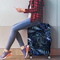 Aotearoa New Zealand Octopus Luggage Cover Silver Fern Maori Pattern
