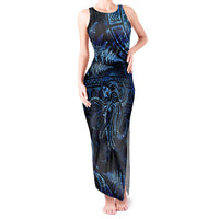 Aotearoa New Zealand Octopus Tank Maxi Dress Silver Fern Maori Pattern
