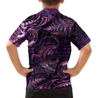 Aotearoa New Zealand Crocodile Family Matching Off Shoulder Short Dress and Hawaiian Shirt Silver Fern Maori Pattern LT05 - Polynesian Pride