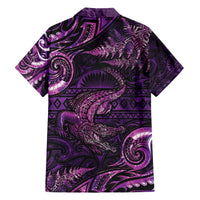 Aotearoa New Zealand Crocodile Family Matching Puletasi and Hawaiian Shirt Silver Fern Maori Pattern LT05 - Polynesian Pride