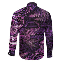 Aotearoa New Zealand Crocodile Family Matching Puletasi and Hawaiian Shirt Silver Fern Maori Pattern LT05 - Polynesian Pride